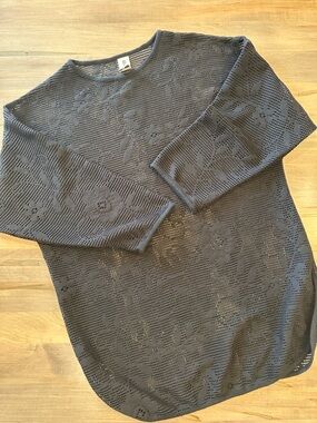Swim Coverup by Slim Allure-Black Crochet Coverup